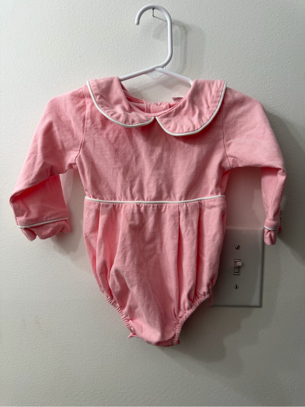 Pink Peter Pan Collar Baby One-Piece